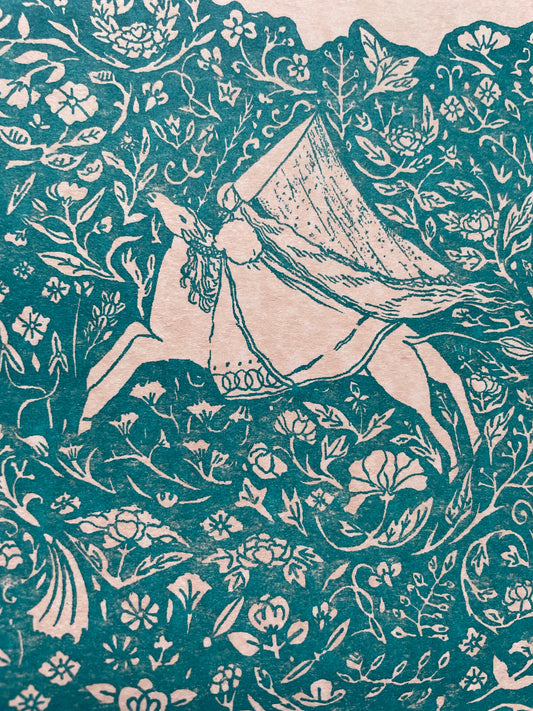 Unicorn Tapestry in Teal