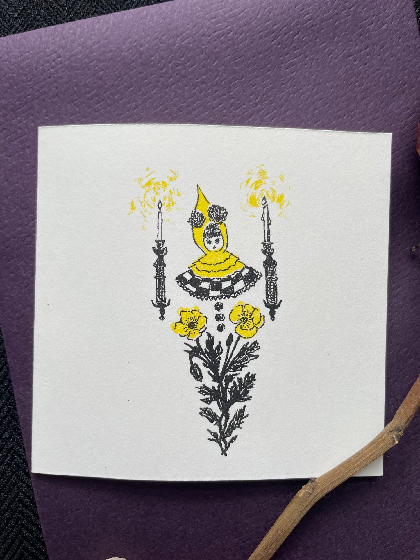 Tiny Yellow Candles Card